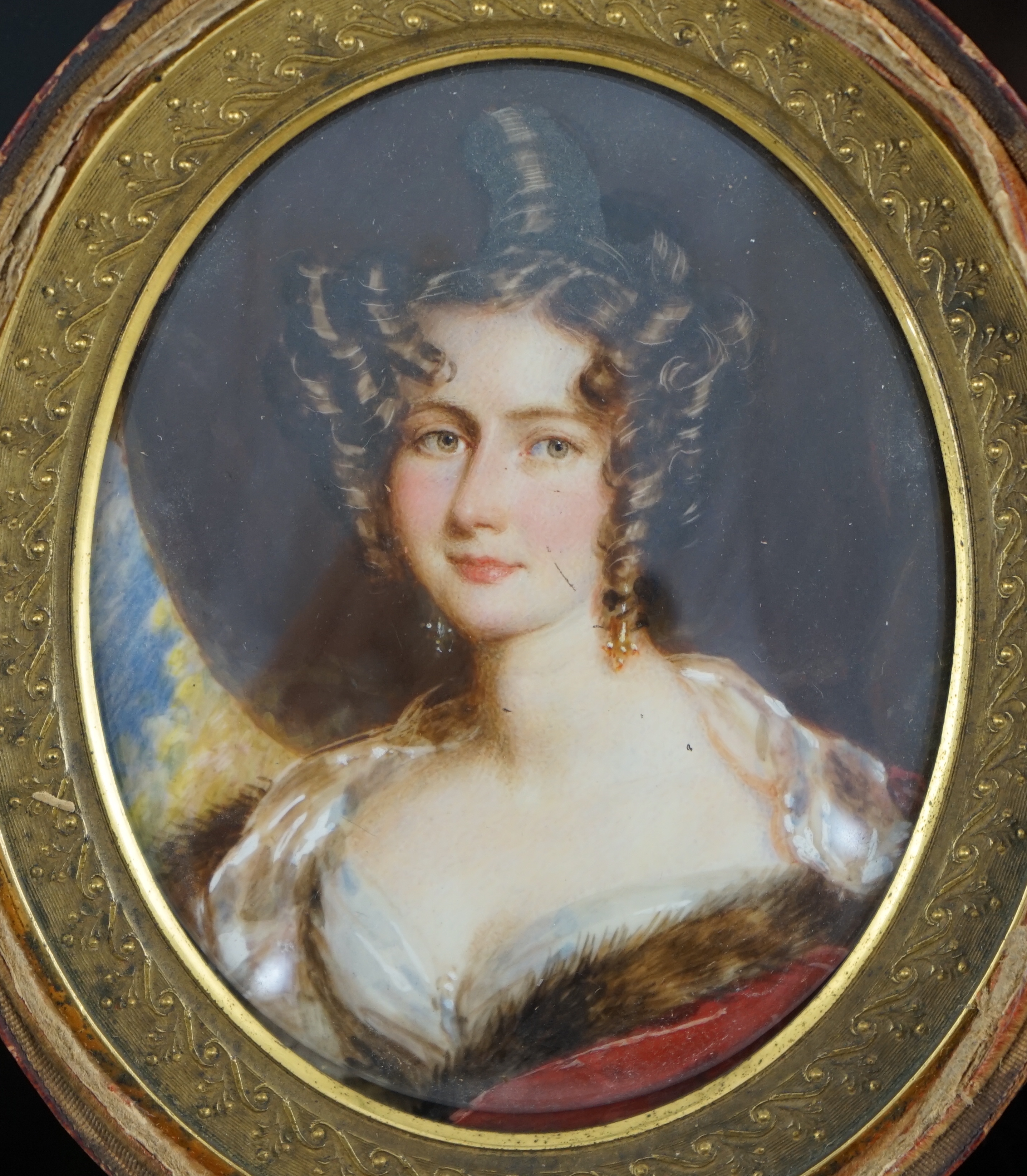English School circa 1850, Portrait miniature of a lady, watercolour on ivory, 8.8 x 7cm. CITES submission reference 73TP737K